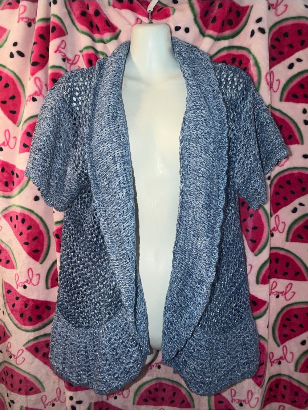 💙 Open-Front Short-Sleeve Knit Cardigan Sweater